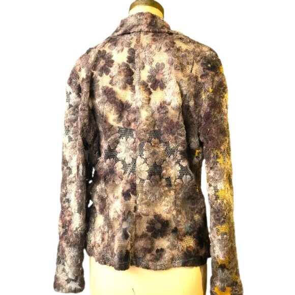 Vintage 90s lace crochet button up shirt top - Picture 15 of 16